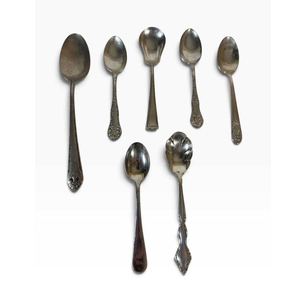 VTG Lot of 7 marked metal spoons